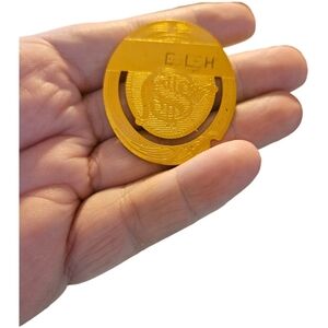 📖Vintage brass $ bookmark monogram ELH